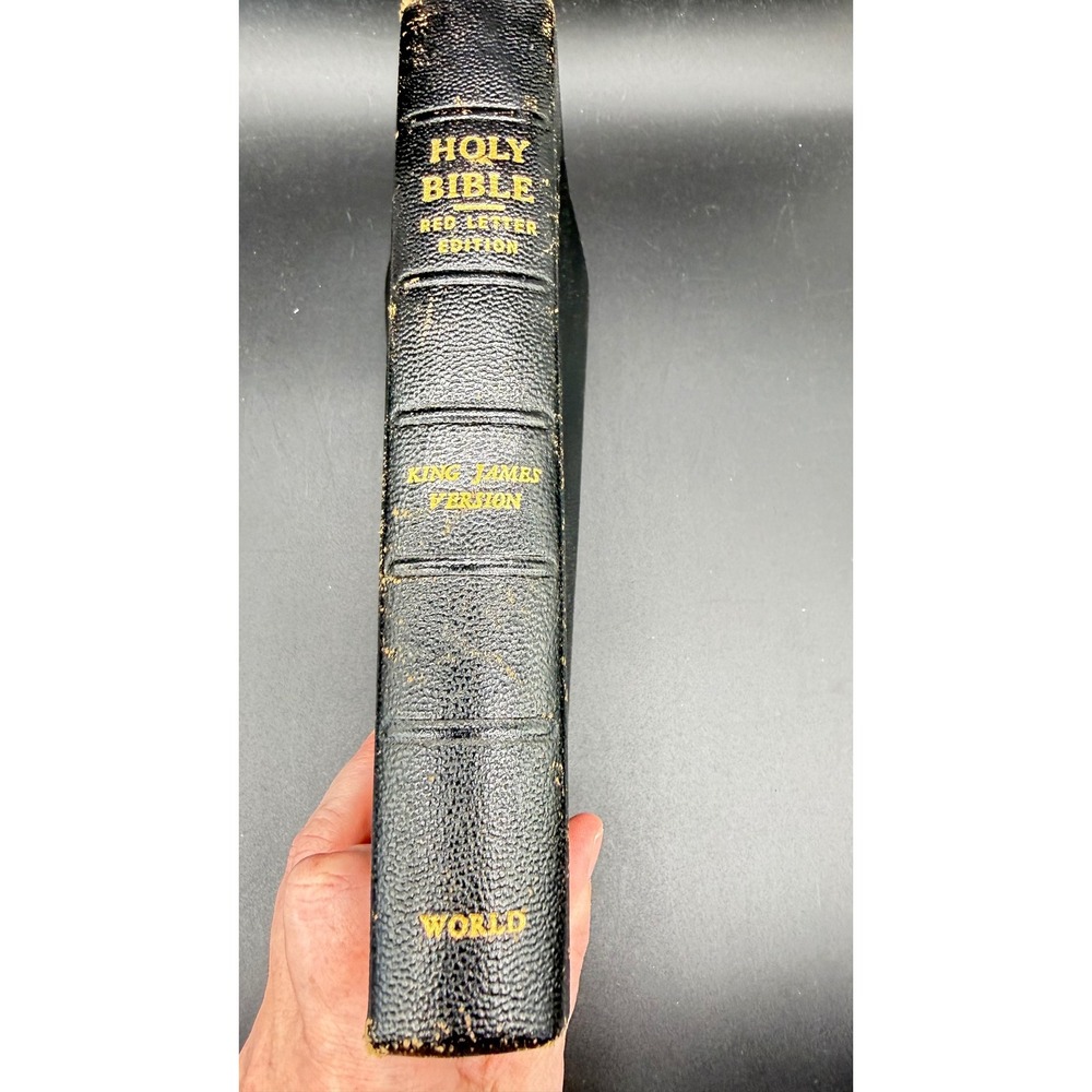 World Publishing Holy Bible King James Version Red Letter Leather Black KJV